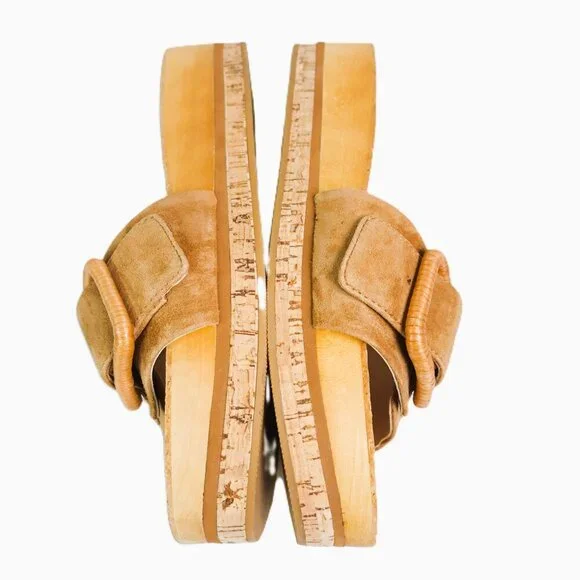 Veronica Beard Chessy Suede Slide Flatform Sandal 7M - Picture 8 of 11